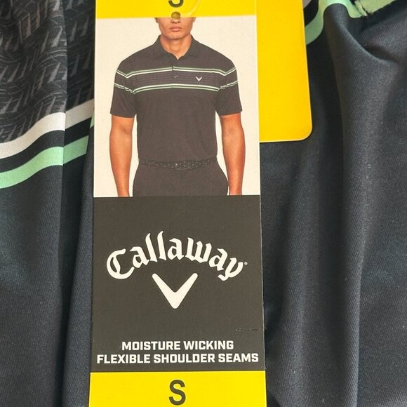 New Callaway Performance Polo Golf Shirt Men Size S Black Opti Dri Short Sleeve - Picture 3 of 11